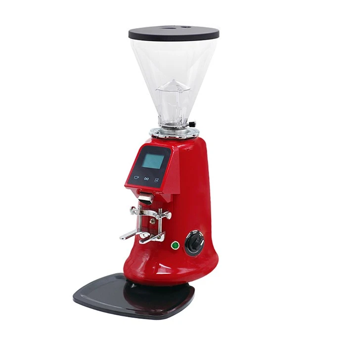 64mm coffee grinder-Red transparent conical hopper